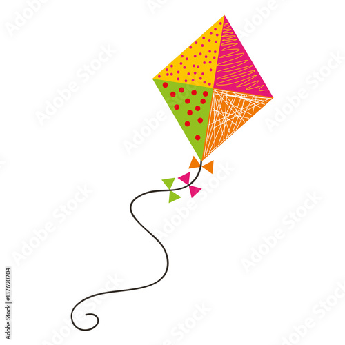 cute kite flying icon vector illustration design