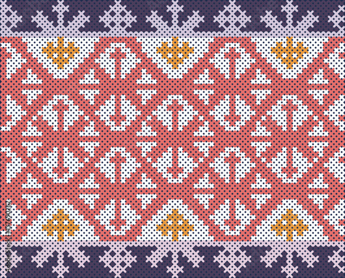 Fabric with petit point motif