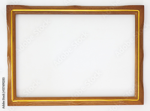 Frames made of wood on a white background.