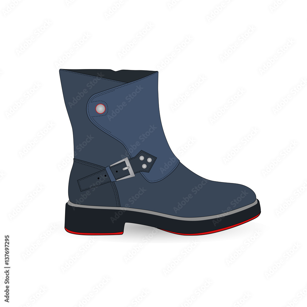 One fashionable male boot , vector, illustration One fashionable male boot , vector, illustration