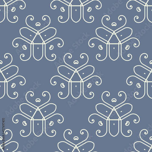 Seamless vintage background, retro style royal pattern. Vector illustration