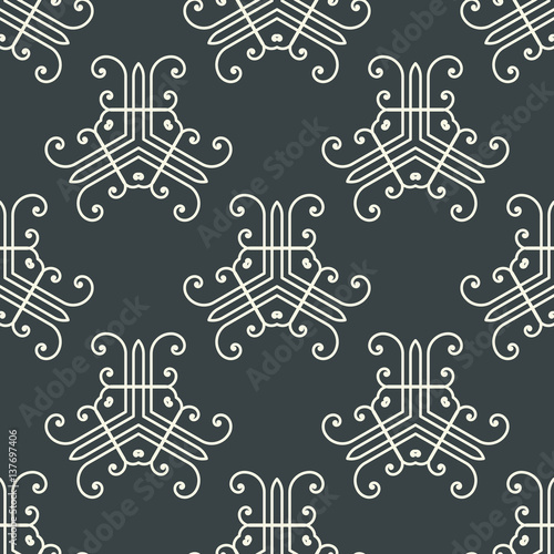 Seamless vintage background, retro style royal pattern. Vector illustration