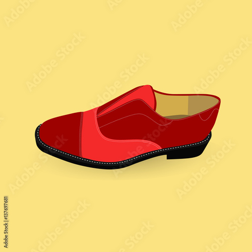 fashionable male brogue shoe, vector, illustration,