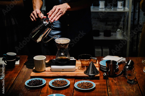 Hand drip coffee or Pour over coffee