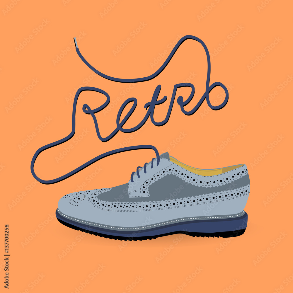 retro classic male shoes, vector, illustration, retro classic male shoes, vector, illustration,
