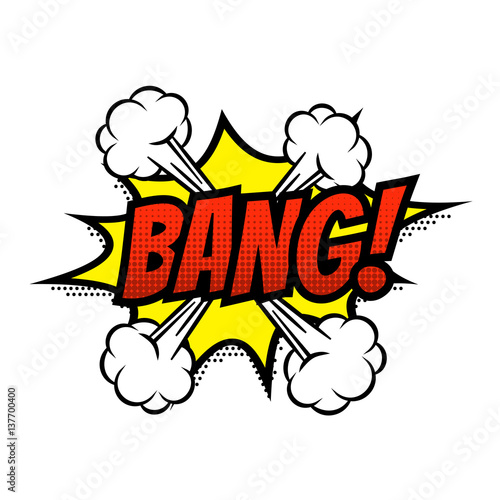 Bang comic text bubble vector isolated color icon