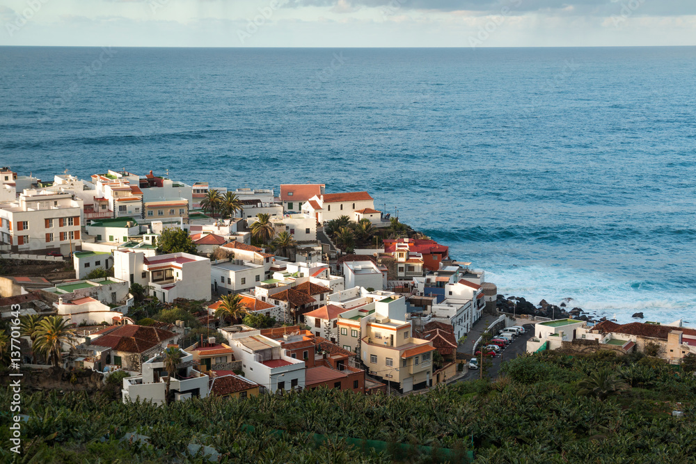 View of colourful houses of Los Aguas in Tenerife