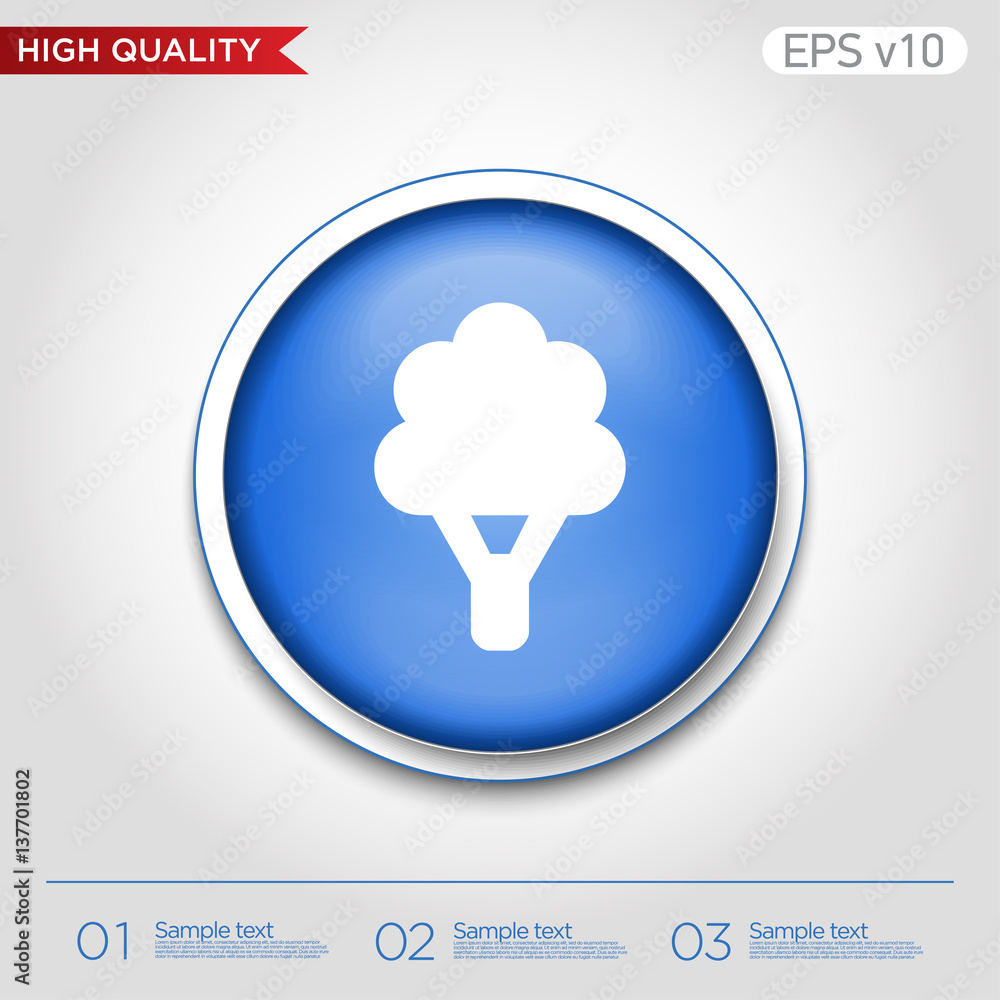 Tree icon. Button with tree icon. Modern UI vector.
