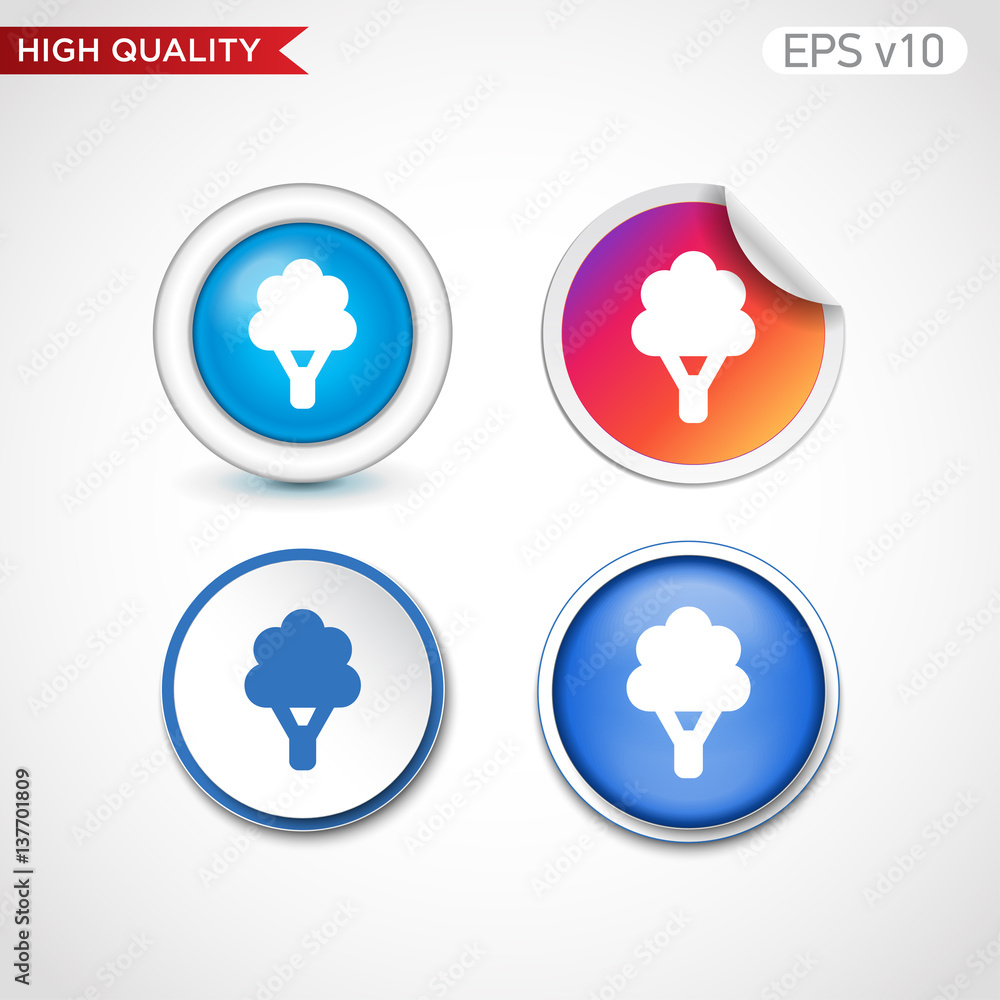 Tree icon. Button with tree icon. Modern UI vector. Tree icon. Button with tree icon. Modern UI vector.