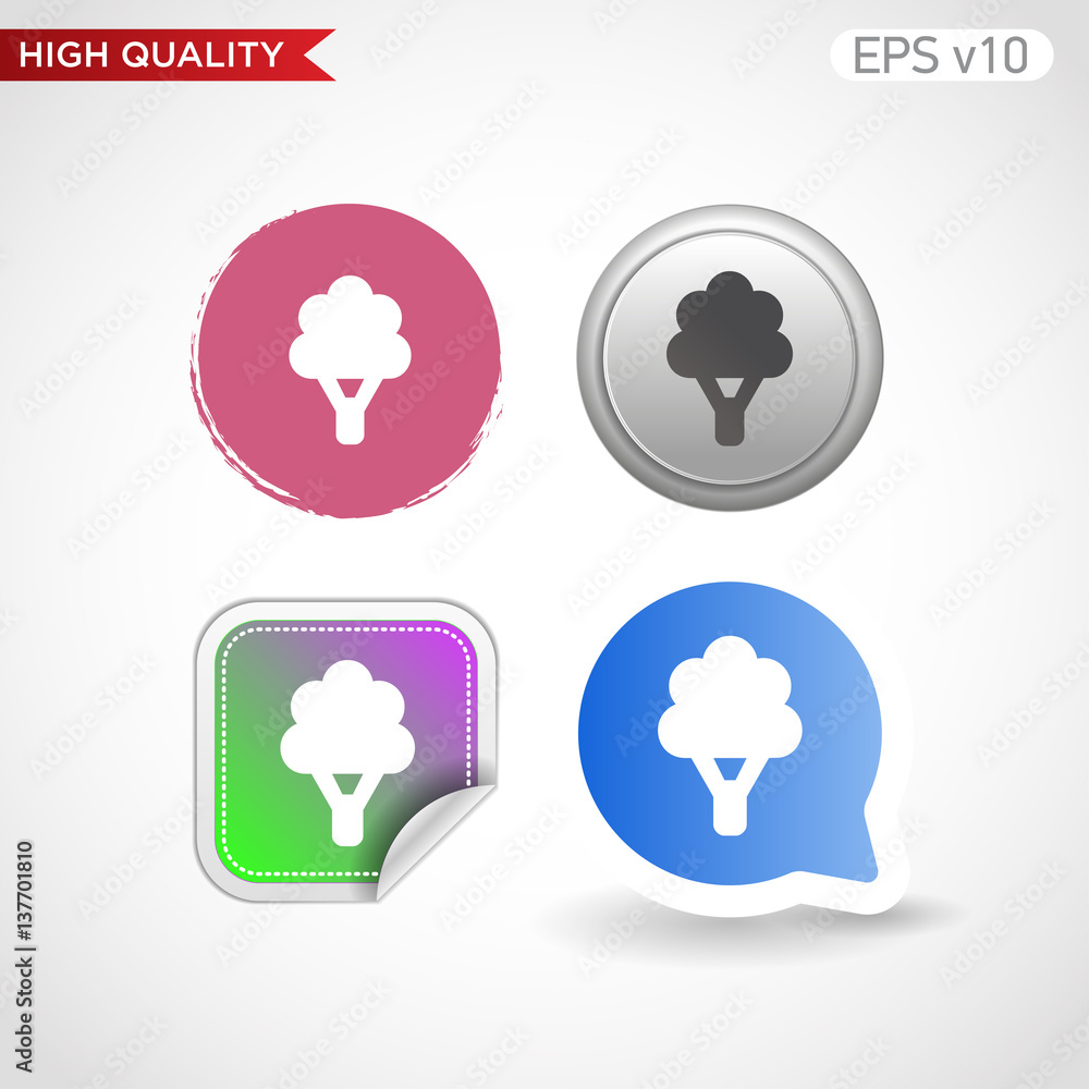 Tree icon. Button with tree icon. Modern UI vector. Tree icon. Button with tree icon. Modern UI vector.