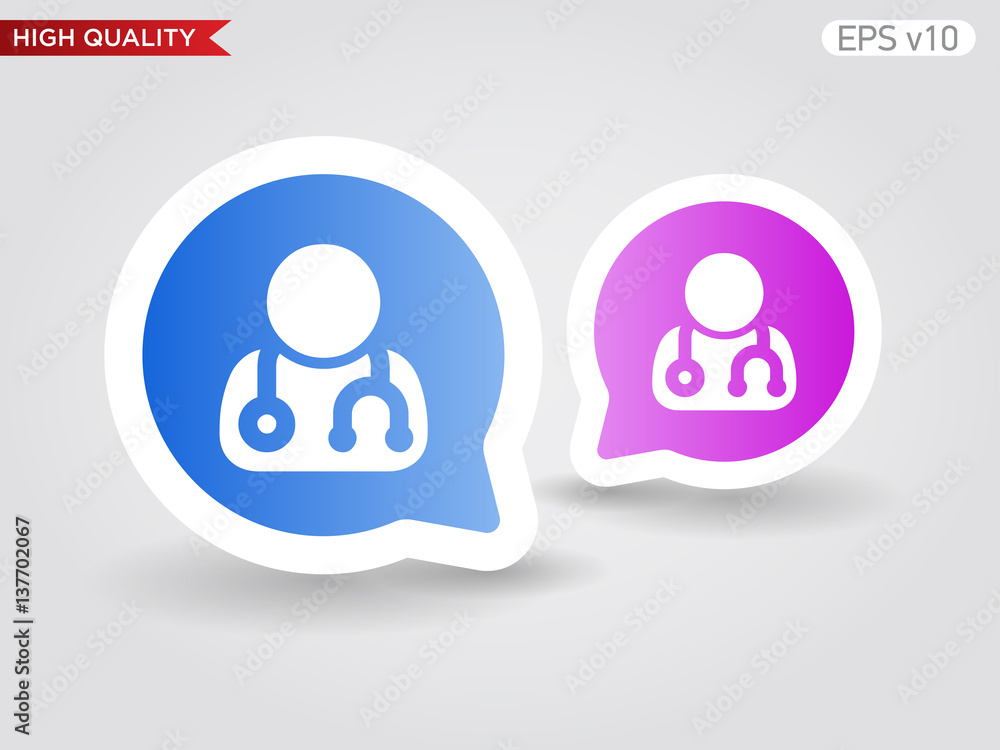 Doctor icon. Button with doctor icon. Modern UI vector. Doctor icon. Button with doctor icon. Modern UI vector.