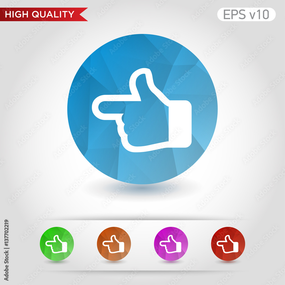 Left finger icon. Button with left finger icon. Modern UI vector. Left finger icon. Button with left finger icon. Modern UI vector.