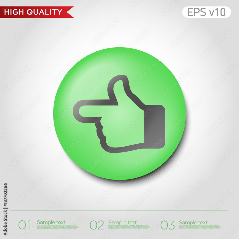 Left finger icon. Button with left finger icon. Modern UI vector. Left finger icon. Button with left finger icon. Modern UI vector.