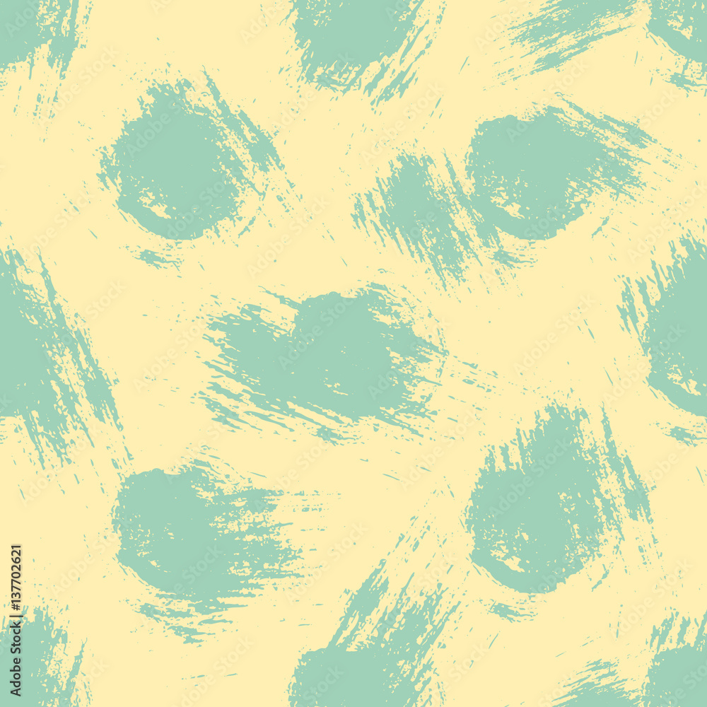 Obraz premium Vector seamless pattern, tile with inc splash, blots, smudge and brush strokes. Grunge endless template for web background, prints, wallpaper, surface, wrapping, repeat elements for design.