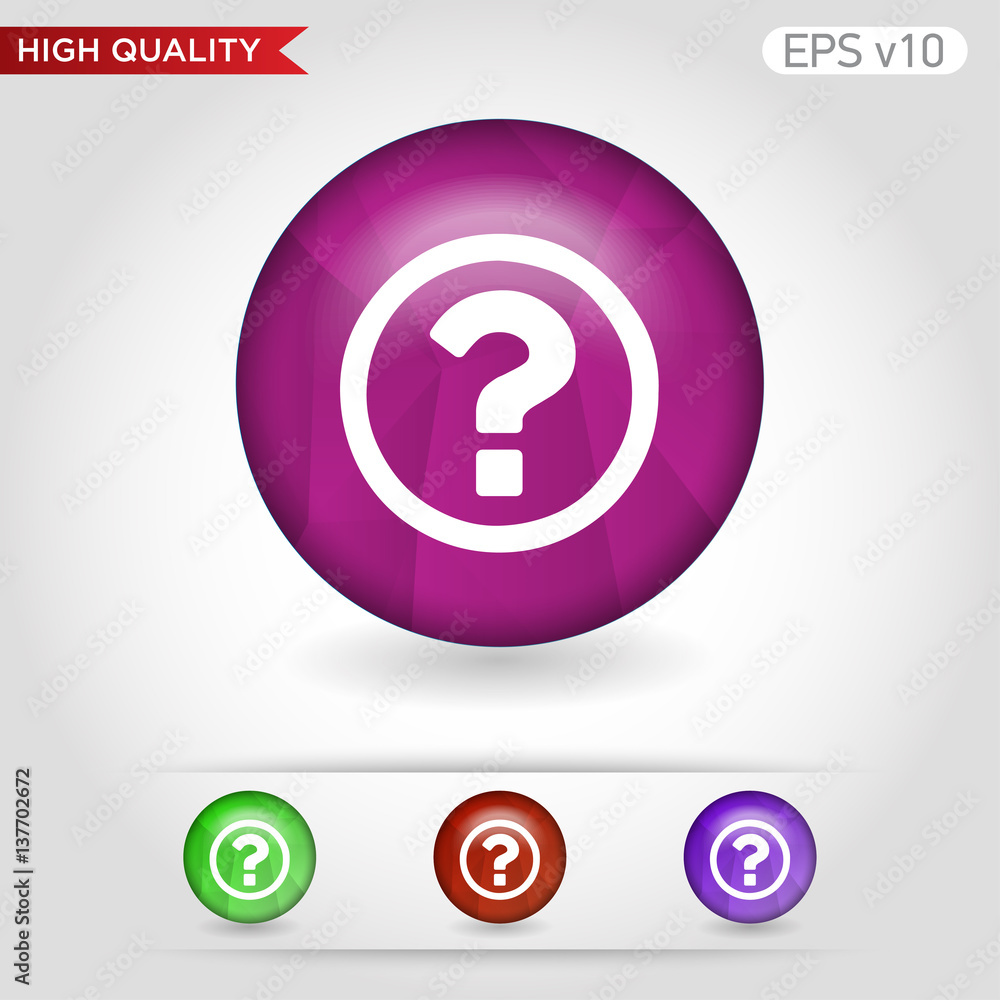 Question icon. Button with question icon. Modern UI vector. Question icon. Button with question icon. Modern UI vector.