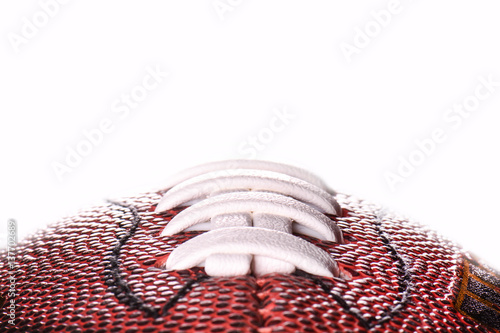 American football ball banner on white background and place for text