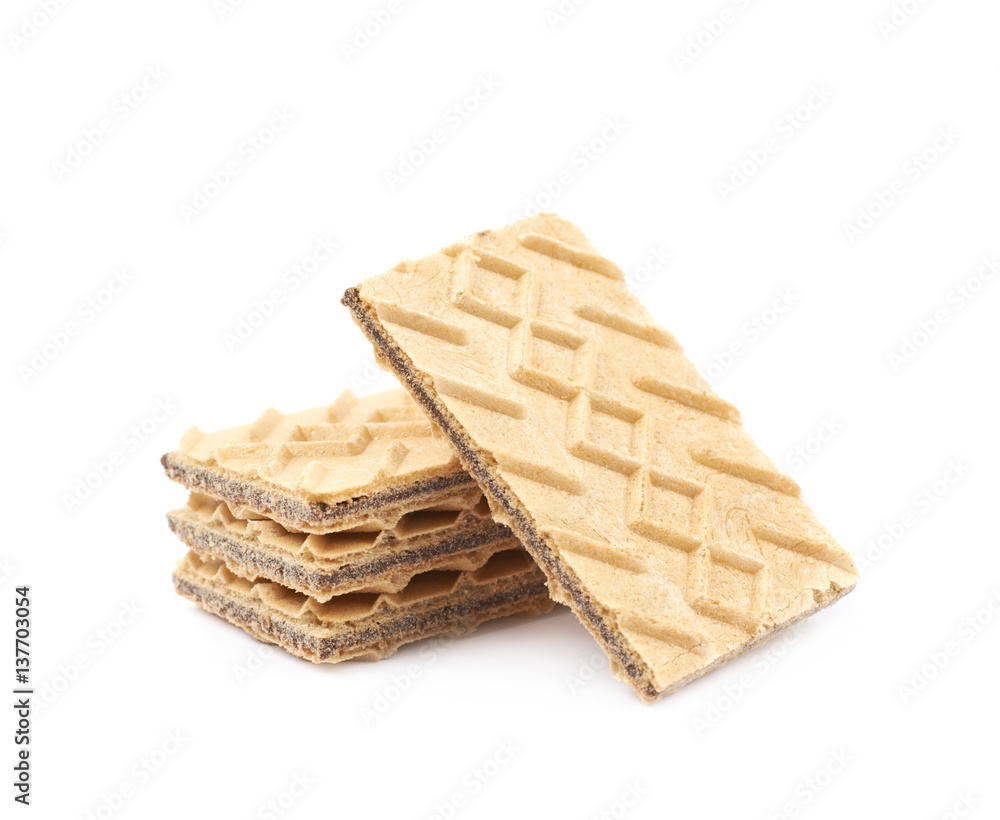 Pile of chocolate wafers isolated Pile of chocolate wafers isolated
