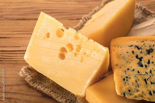 cheese pieces closeup