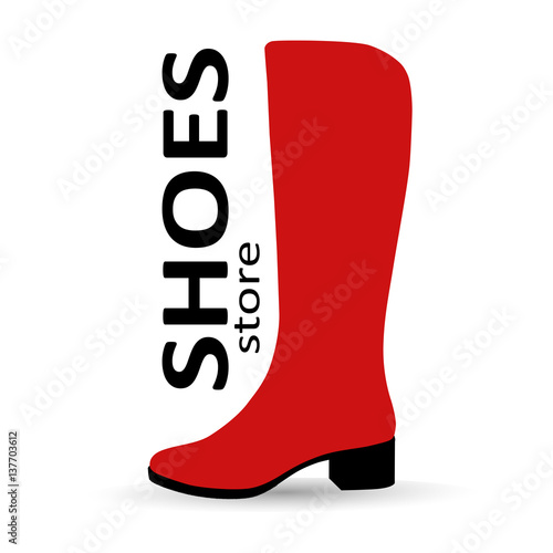 fashionable female knee boot,  vector, illustration,