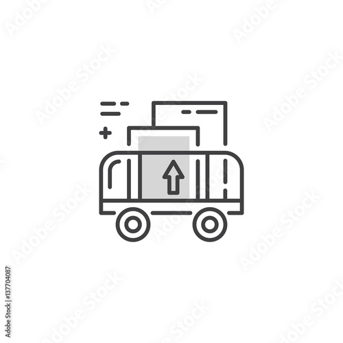 Line cargo cart logo