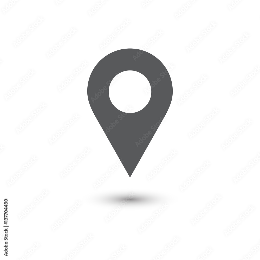 Location vector illustration icon with shadow on white background