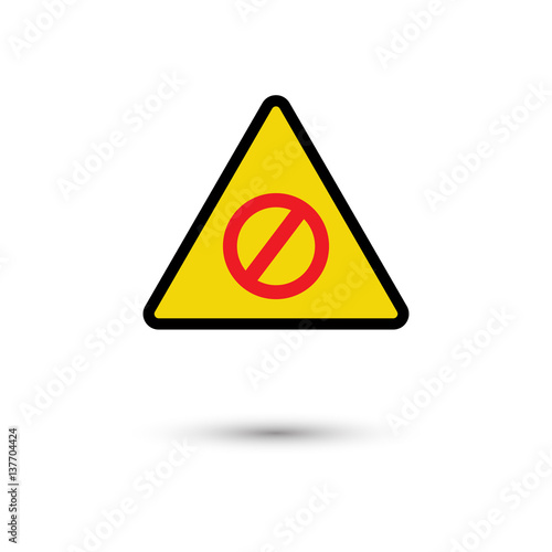 Warning sign with shadow on...