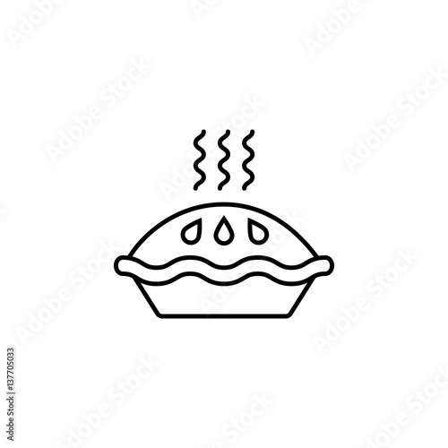 Pie line icon, food & drink elements, baking sweet sign, a linear pattern on a white background, eps 10.