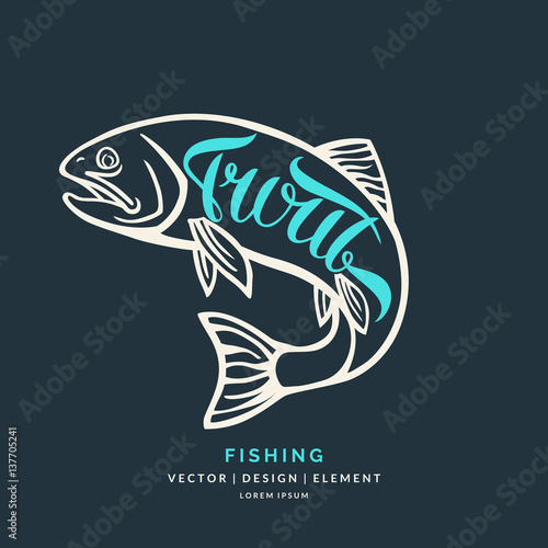 Brown Trout. Modern hand drawn lettering phrase.