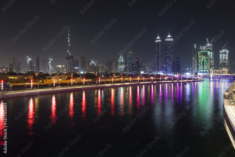 Dubai Water Canal at night