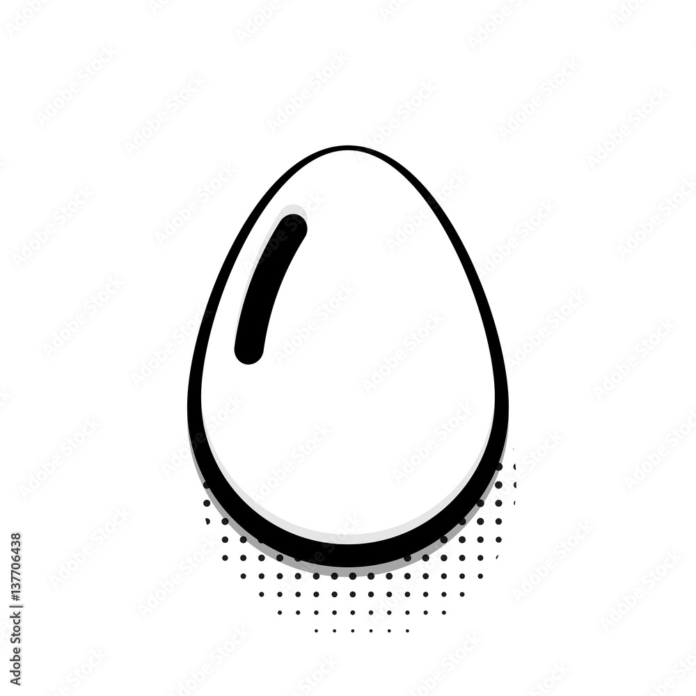 Vector modern halftone easter icon on white background.