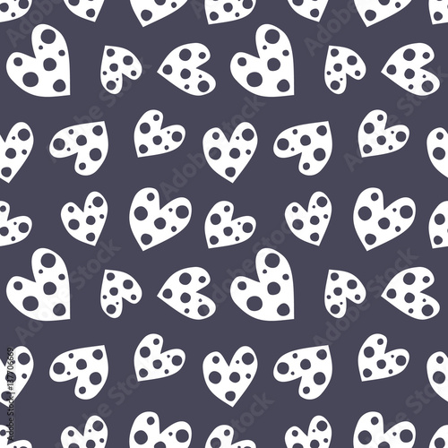 Seamless vector pattern with hearts. Background with hand drawn ornamental symbols. Template for wrapping  decor  surface  cards  backgrounds  textile  print. Repeat ornament. Series of Love Patterns.