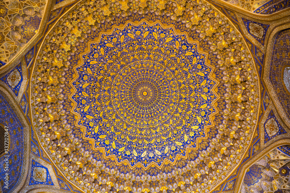 Interior of the mosque Tilya Kari