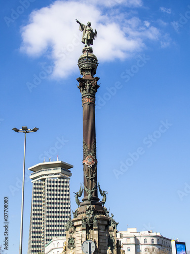 Photography Monumento estatua a Cristóbal Colón en Barcelona,Cataluña,España