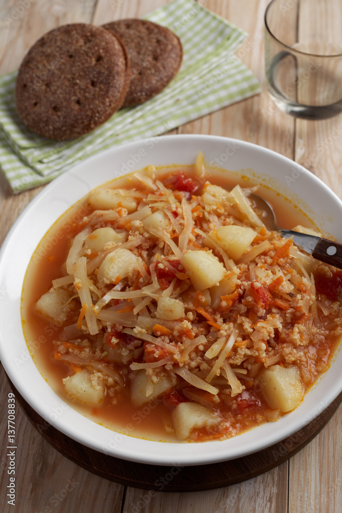 Traditional Polish soup kapusnyak