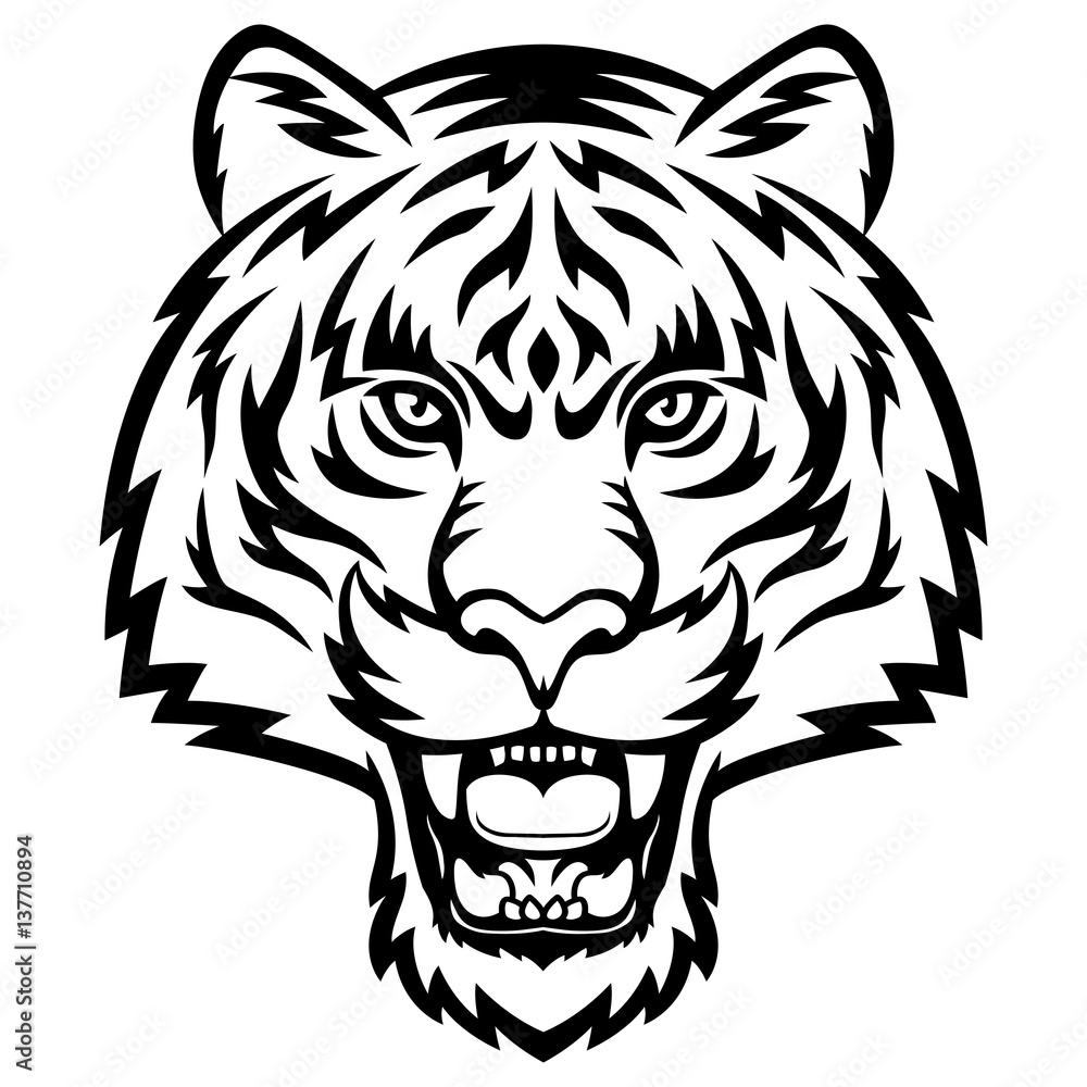 A Tiger head logo. This is vector illustration ideal for a mascot, tattoo or T-shirt graphic. A Tiger head logo. This is vector illustration ideal for a mascot, tattoo or T-shirt graphic.