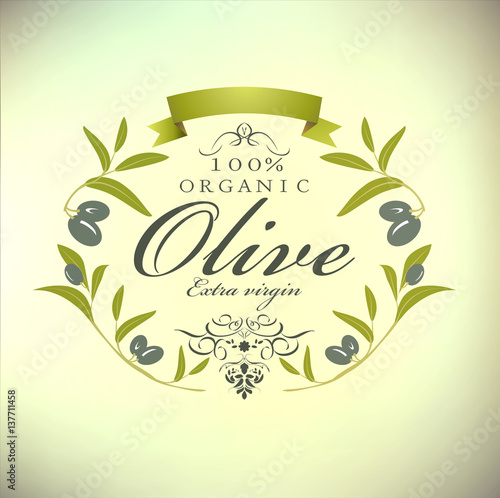 olive pattern label menu background