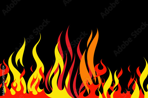 Abstract flames on a black background