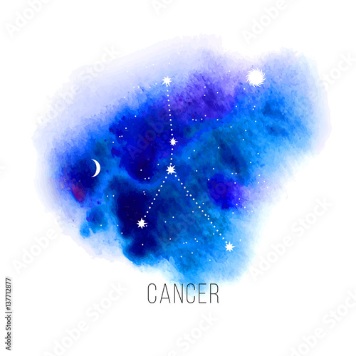Astrology sign Cancer on watercolor background