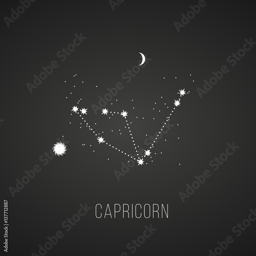 Astrology sign Capricorn on chalkboard background