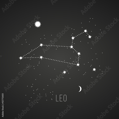 Astrology sign Leo on chalkboard background