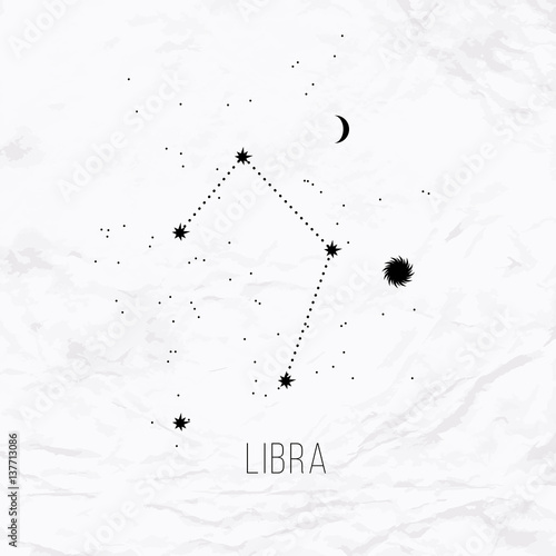 Astrology sign Libra on white paper background