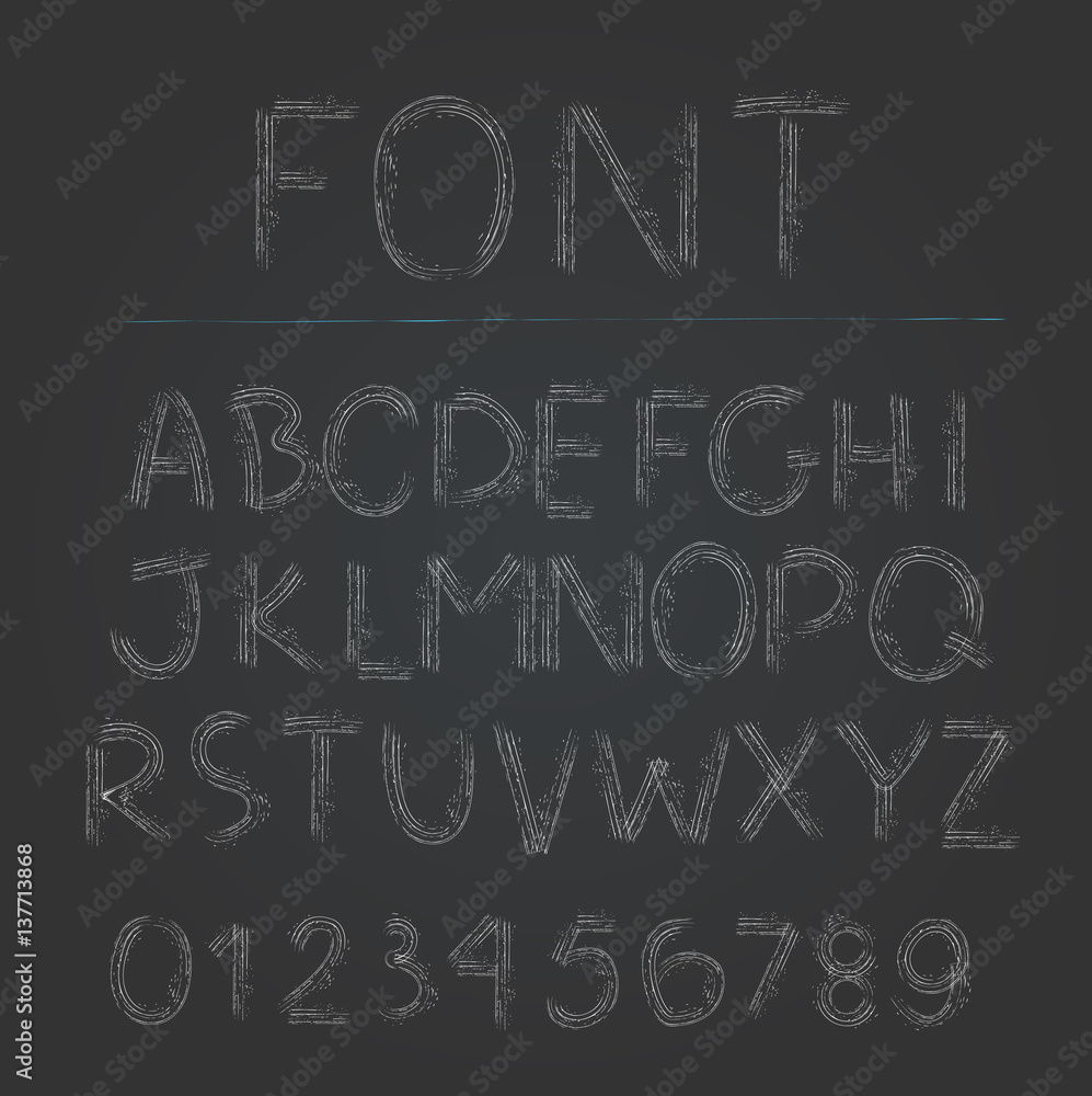 Vector font white letters on black background Vector font white letters on black background
