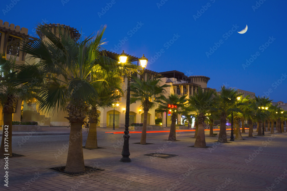 Quay  resort of Hurghada at night
