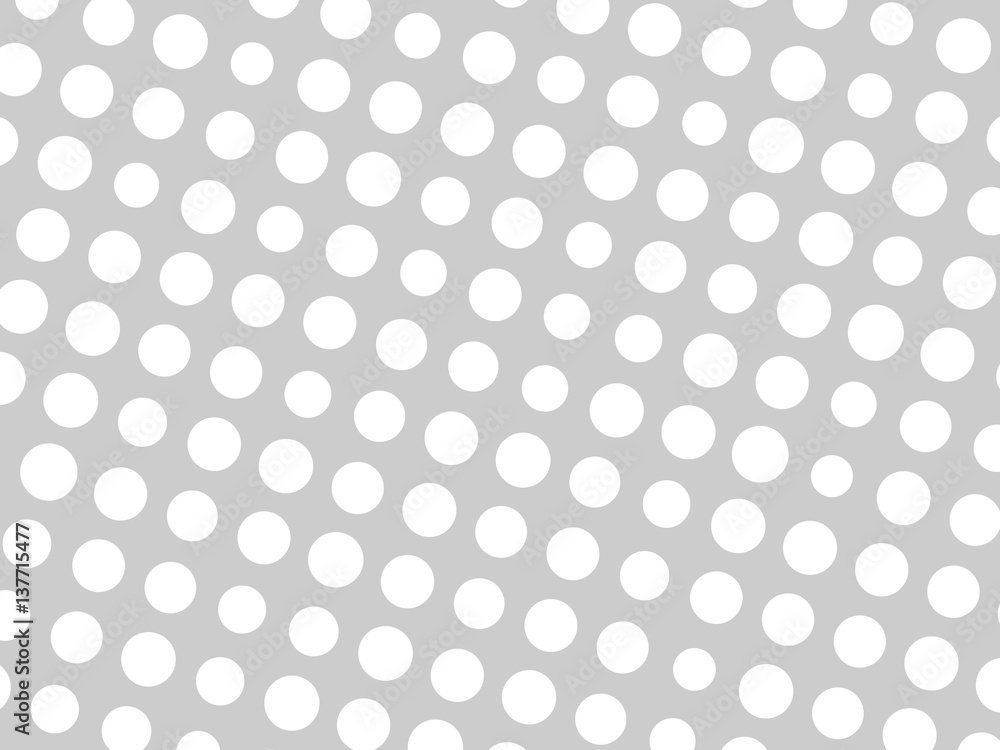 Abstract geometric pattern of white circle dots in various sizes on grey background. Modern stylish vector design element. Abstract geometric pattern of white circle dots in various sizes on grey background. Modern stylish vector design element.