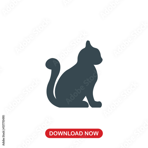 Cat silhouette icon vector