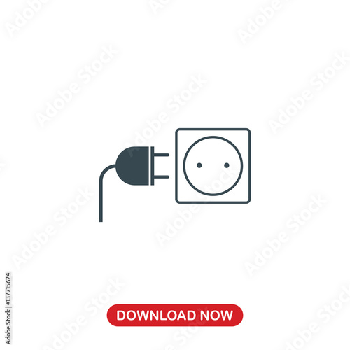 Plug in icon vector