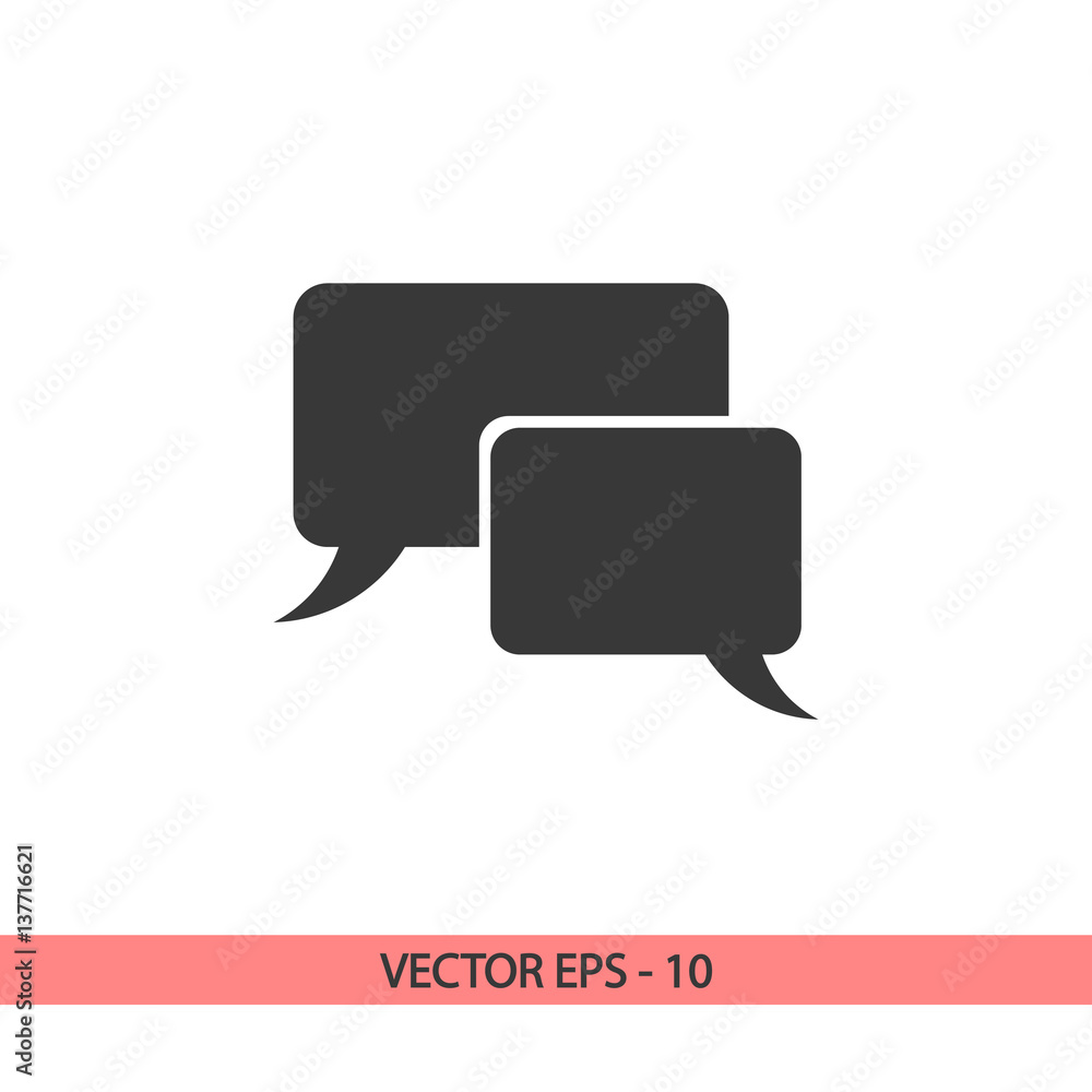 Naklejka premium Speech bubble icons black icon, vector illustration. Flat design style