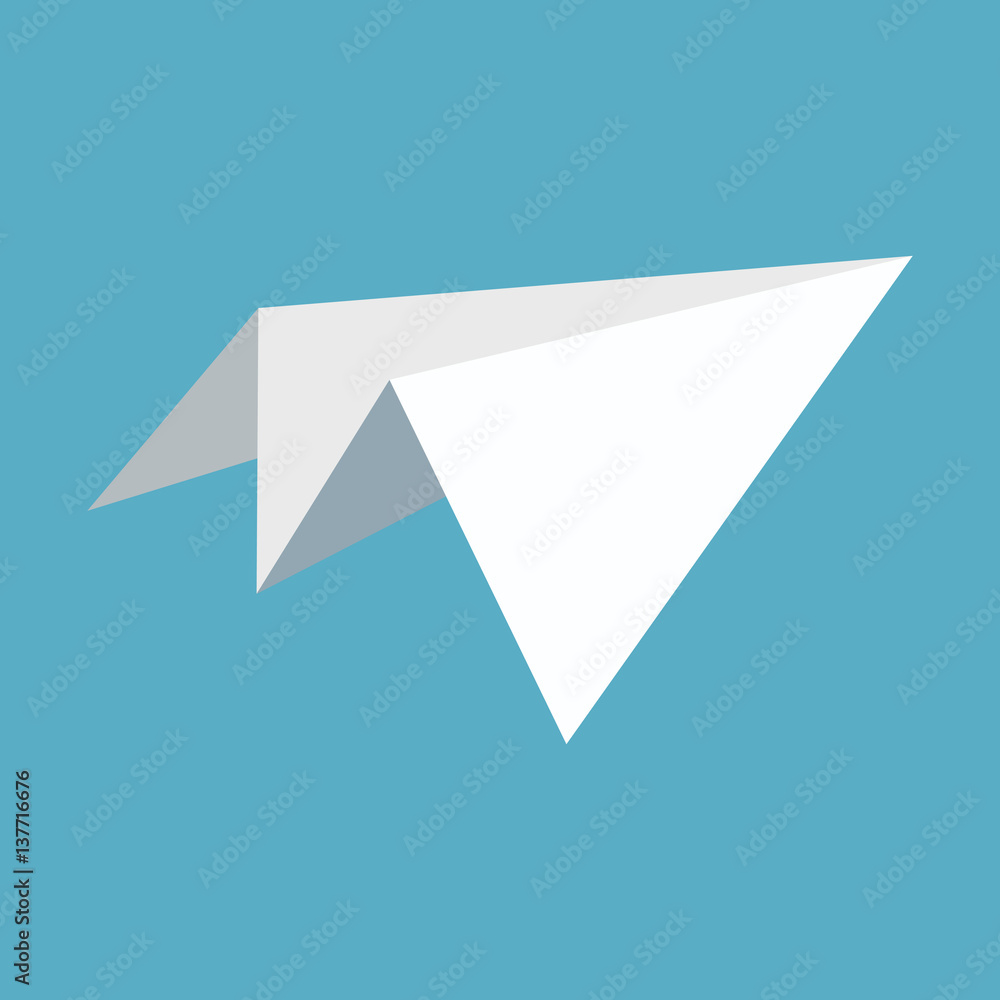 Paper Plane Icon. Papercraft Origami Airplane. Paper Plane Icon. Papercraft Origami Airplane.