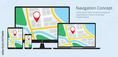 Navigation Concept of Responsive Map Application