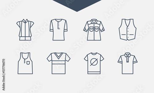 Сlothes line icons set